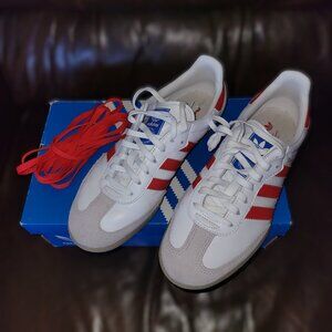 Adidas Samba OG Originals J White Collegiate Red Tan Gum Sole Sneakers JI4463